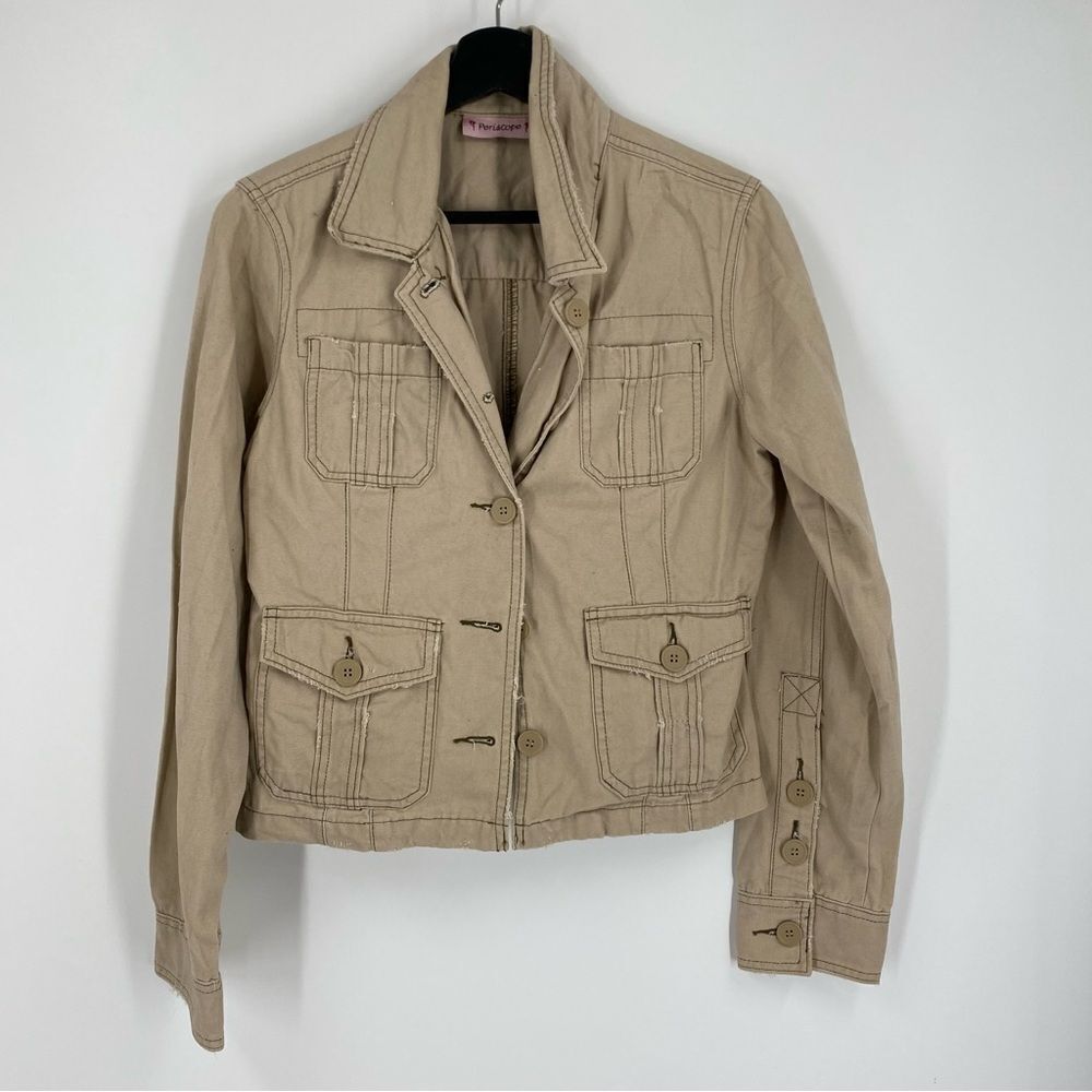 Periscope Women’s Khaki Button Front Lightweight Jacket size M